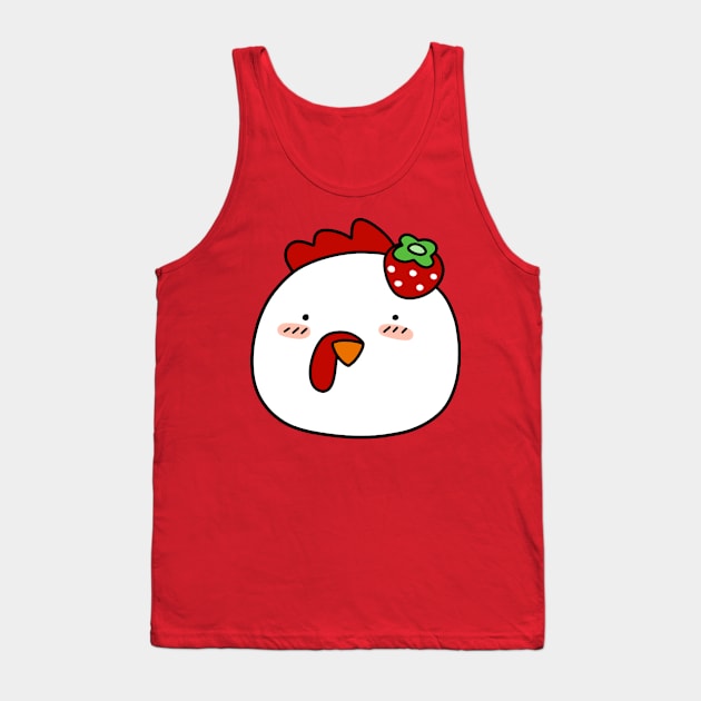 Strawberry Chicken Face Tank Top by saradaboru